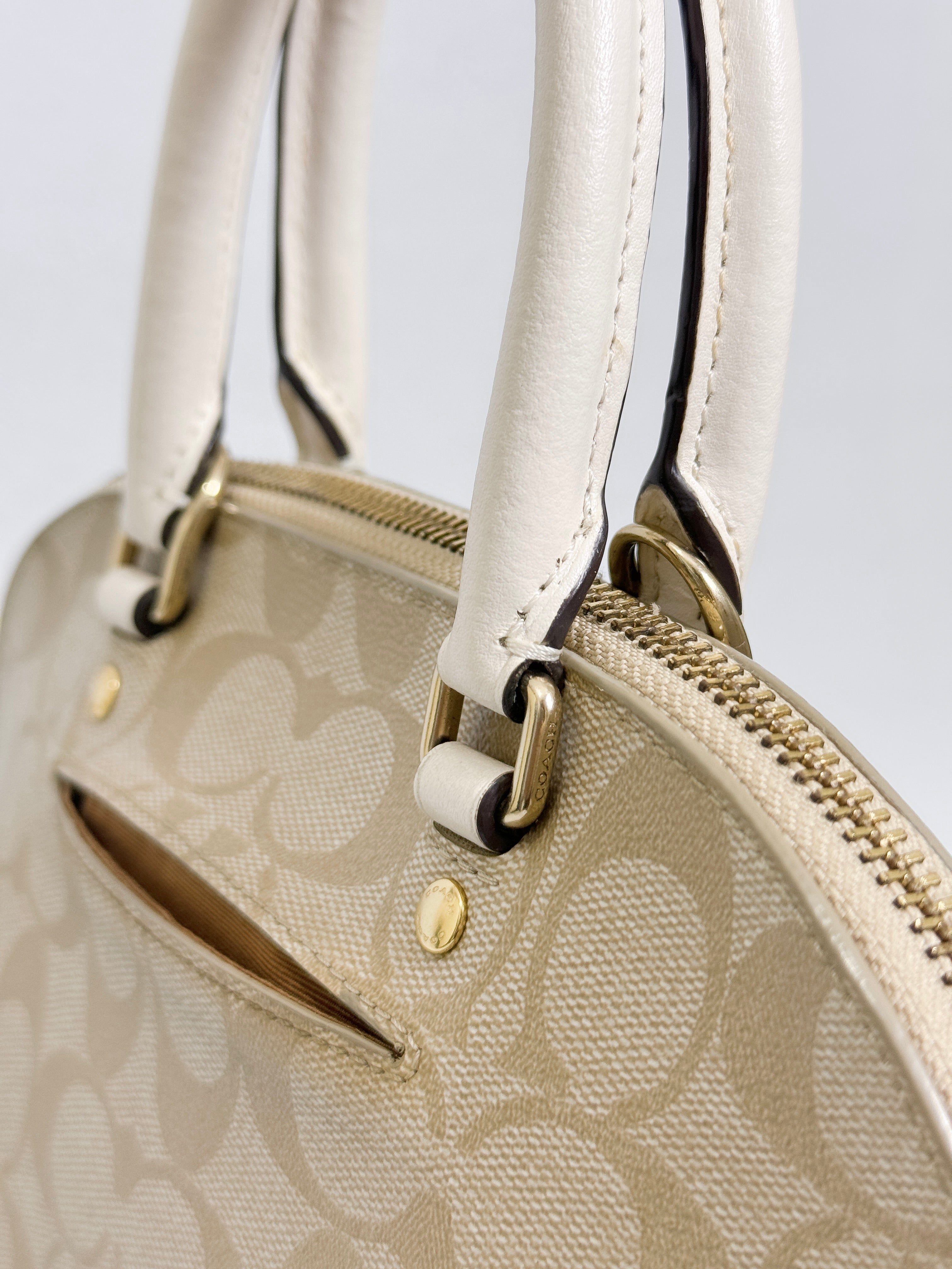 Coach Mini Sierra in Light Khaki Chalk with Strap