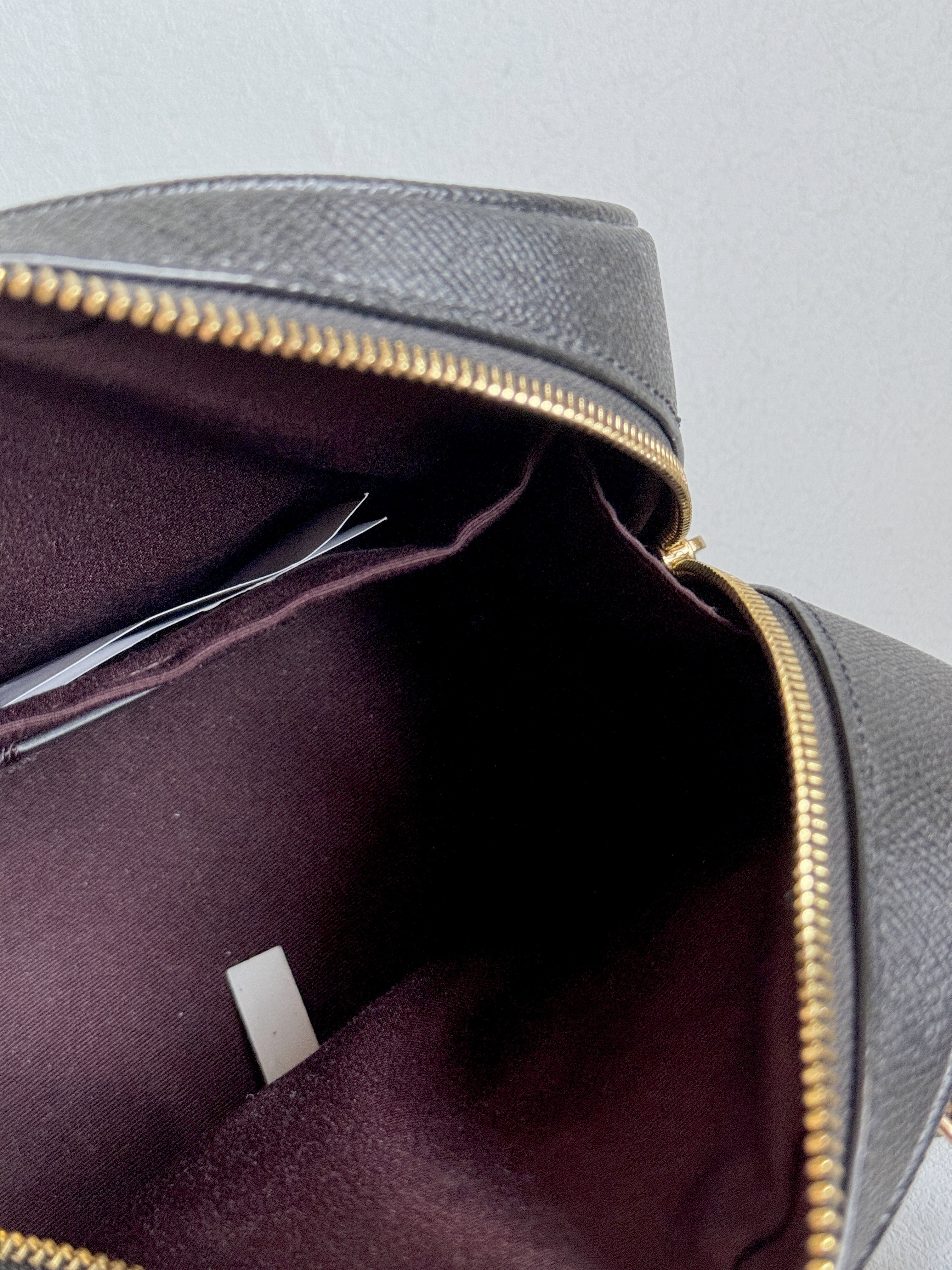 Coach Sydney Black with Strap and Gold Hardware (Burgundy Interior)