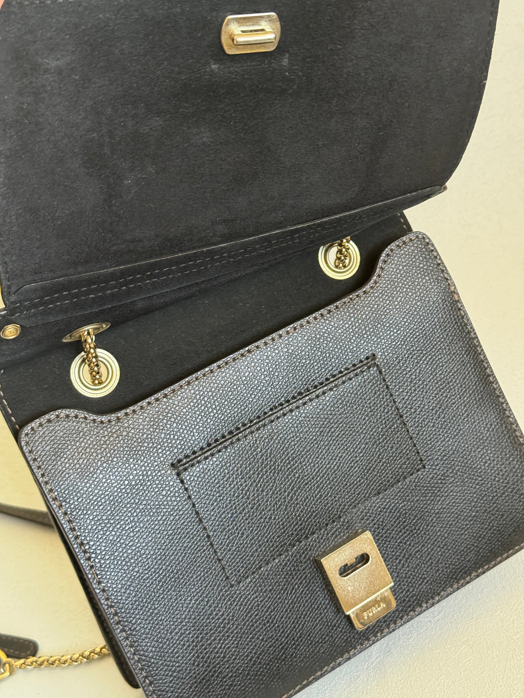 Furla Black / Baby Pink / Cream Gold Hardware Crossbody Bag