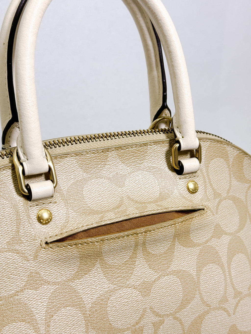 Coach Mini Sierra in Light Khaki Chalk with Strap