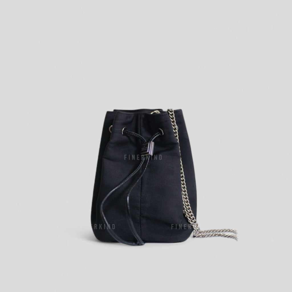 Gucci Canvas and Leather in Classic Black Bucket Bag
