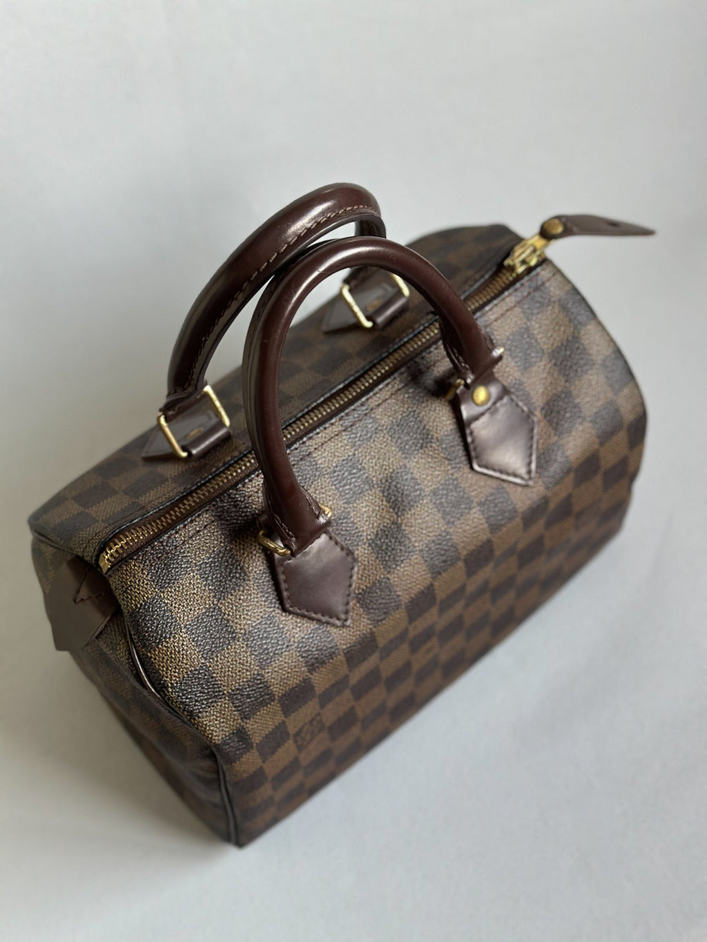 Louis Vuitton 2007 Damier Ebene Canvas Speedy 25 Handbag