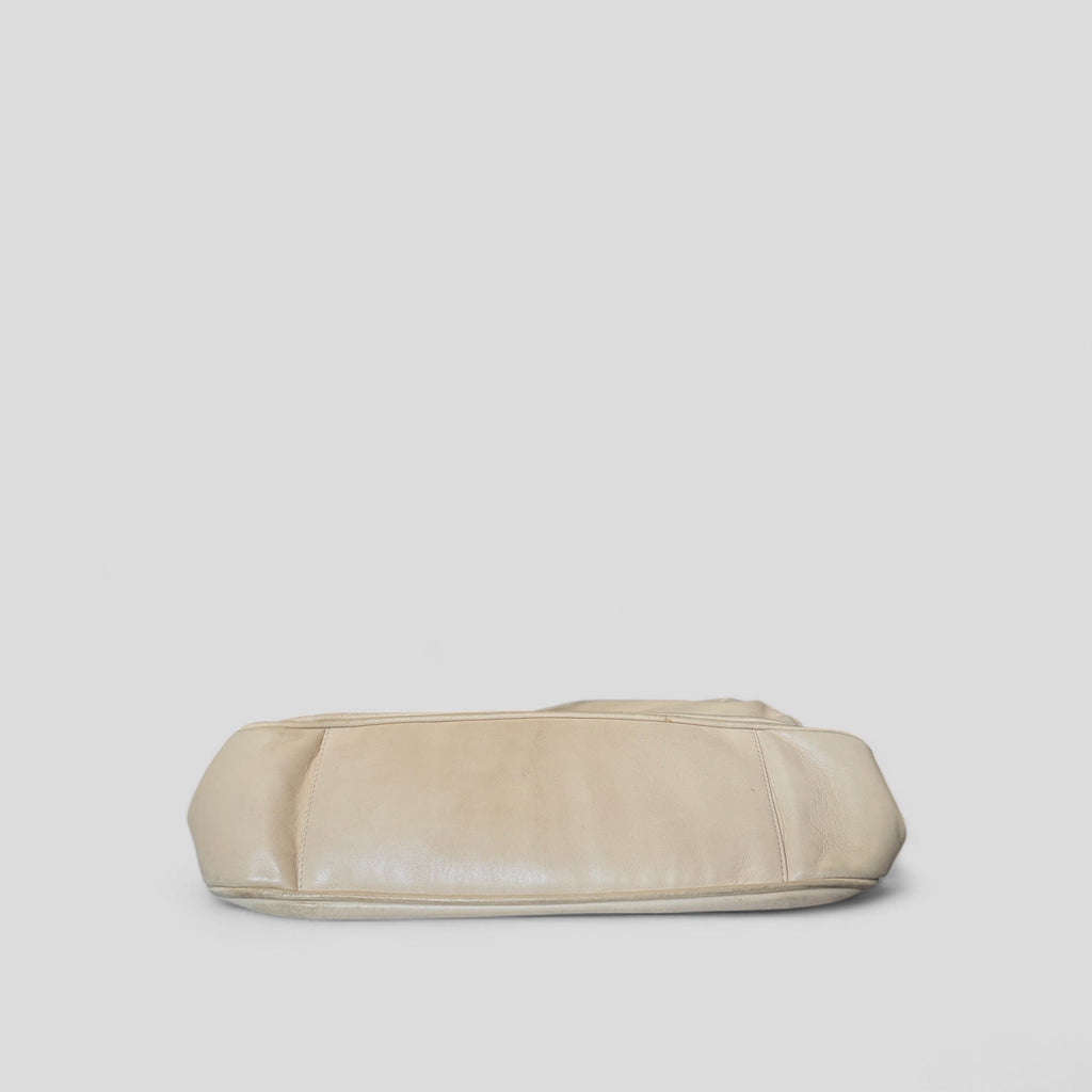 Gucci Cream Buttery Soft Leather Bamboo Top Handle Bag
