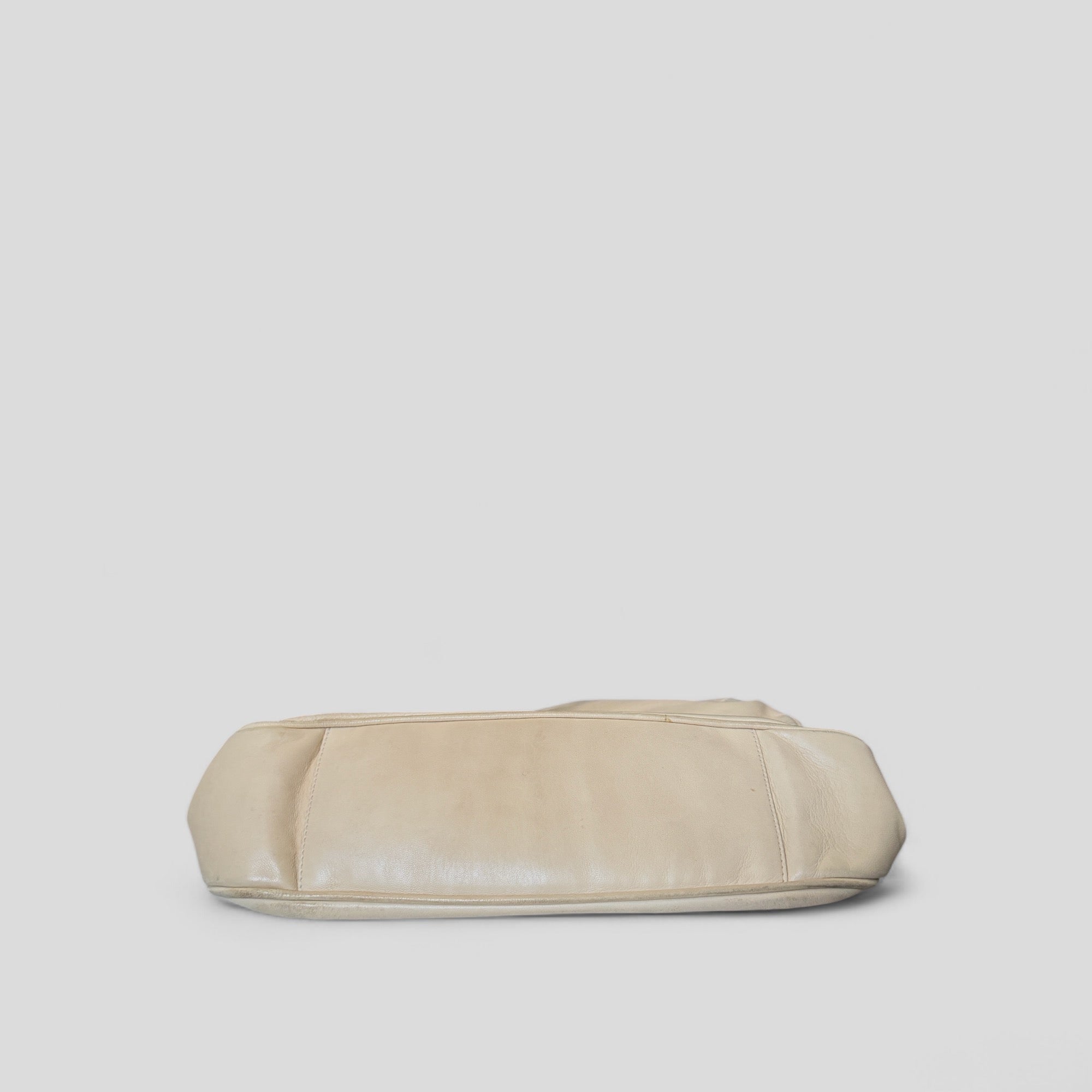 Gucci Cream Buttery Soft Leather Bamboo Top Handle Bag