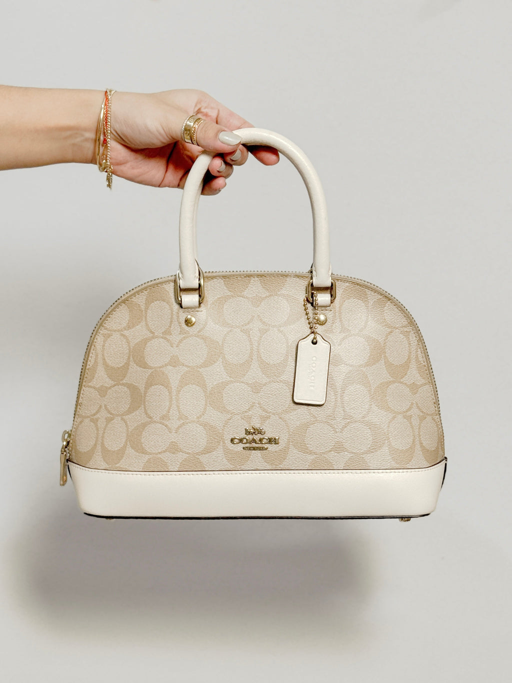 Coach Mini Sierra in Light Khaki Chalk with Strap