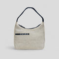 Prada Mini Hobo Gray/Beige Canvas Handbag