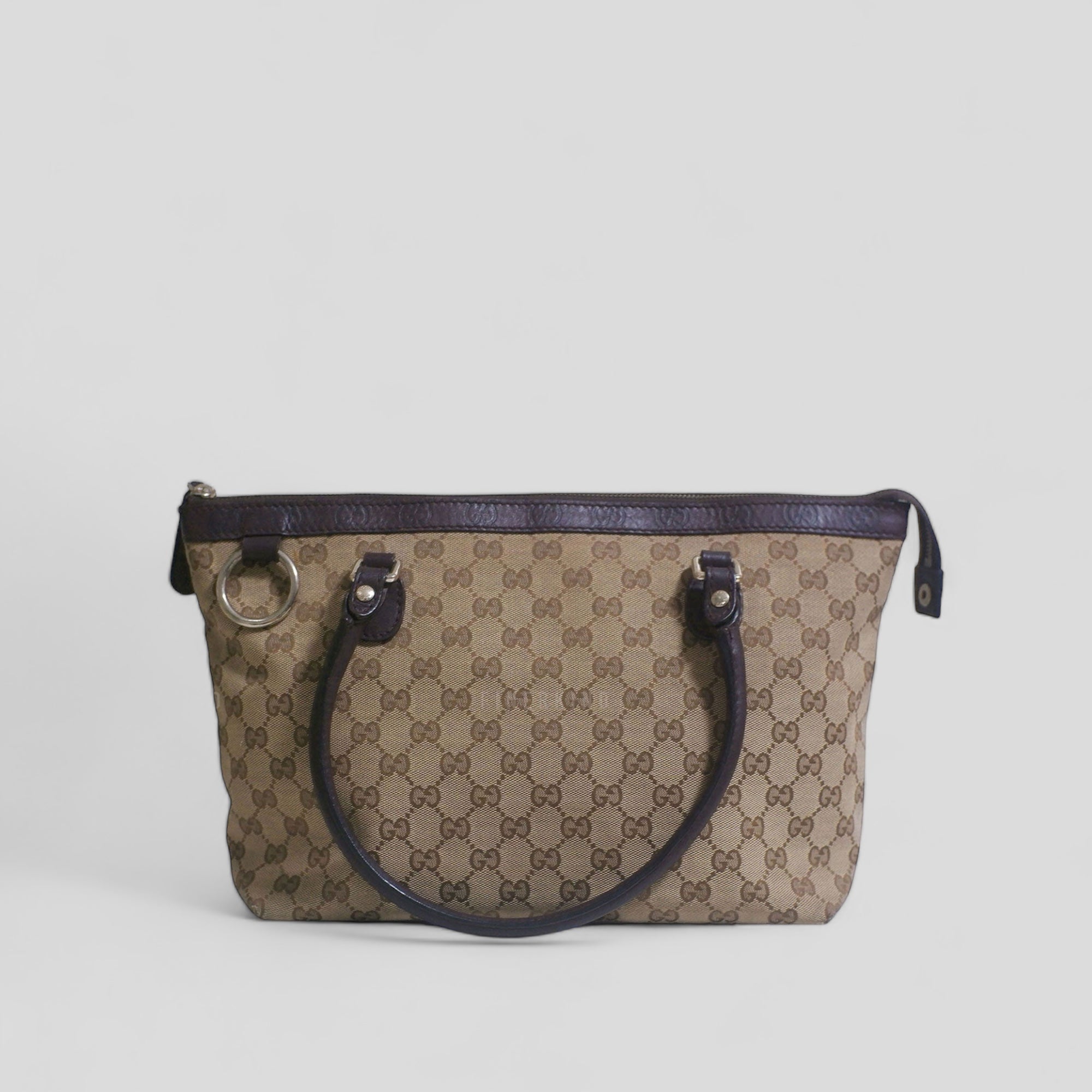 Gucci GG Canvas and Leather Tote Bag