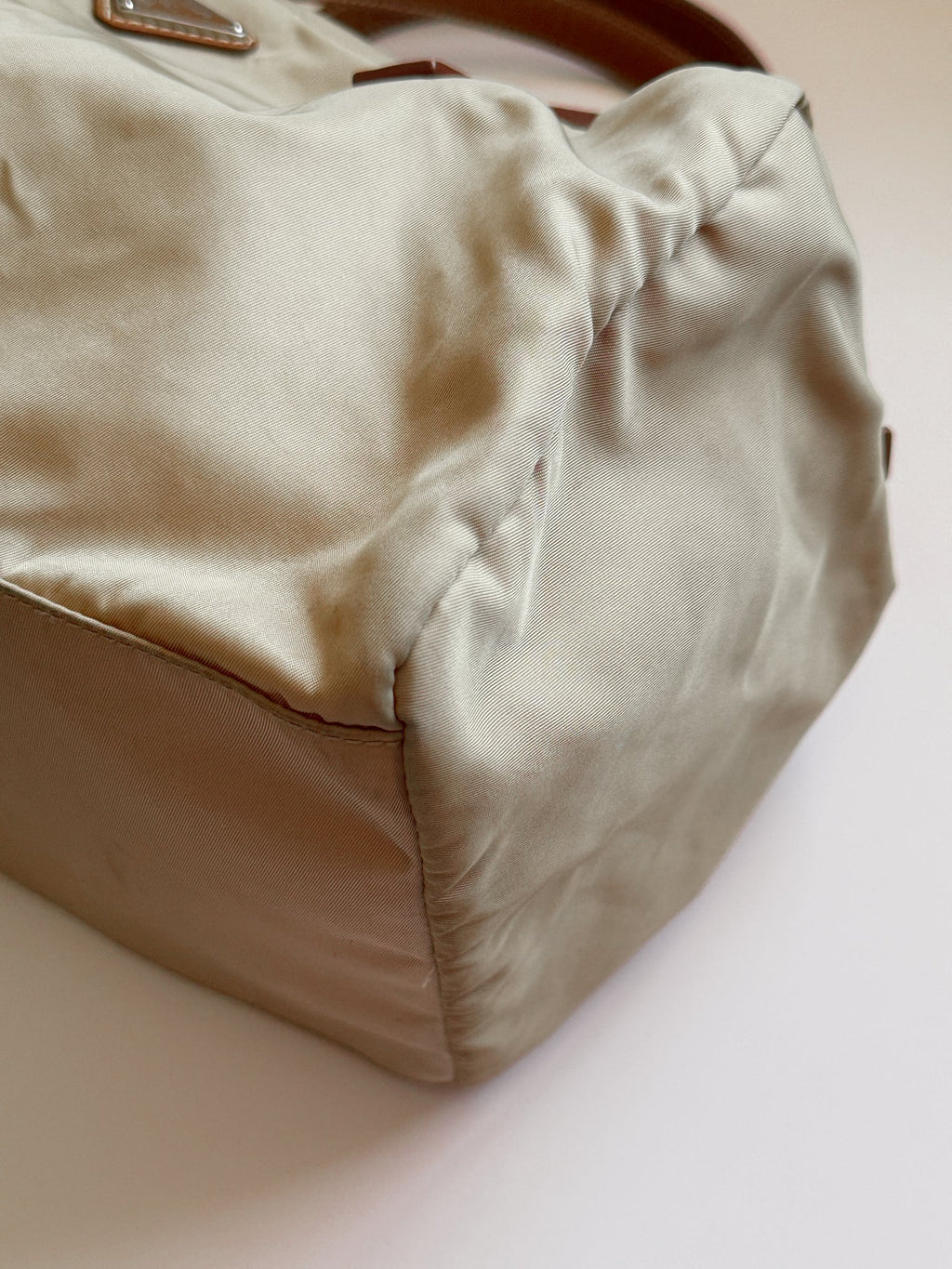 Prada Nylon Mini Duffle Bowler Handbag in Brown