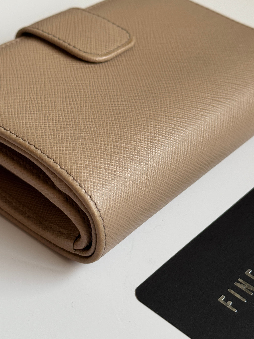 Prada Saffiano Leather Compact Wallet in Cammeo Multicolor
