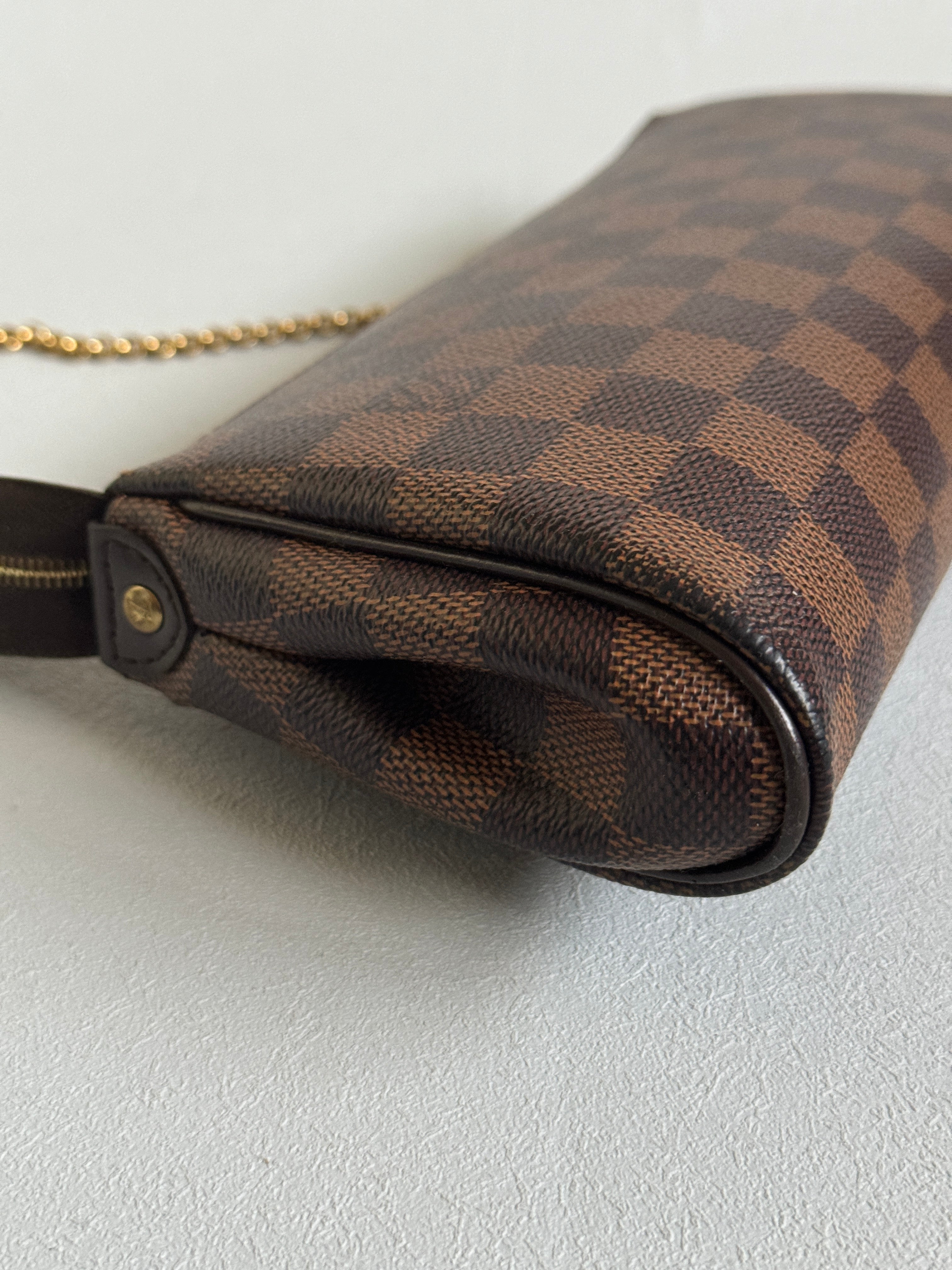 Louis Vuitton 2011 Damier Ebene Eva Pochette Handbag