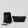 Gucci Black Canvas Pochette and Bucket Bag Bundle