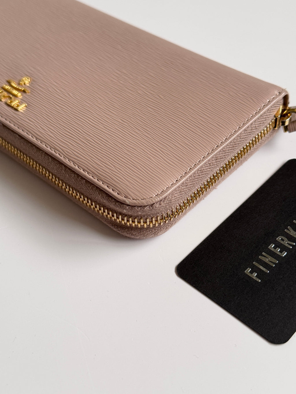 Prada Vitello Move Zip Around Long Wallet in Cammeo Nude Pink