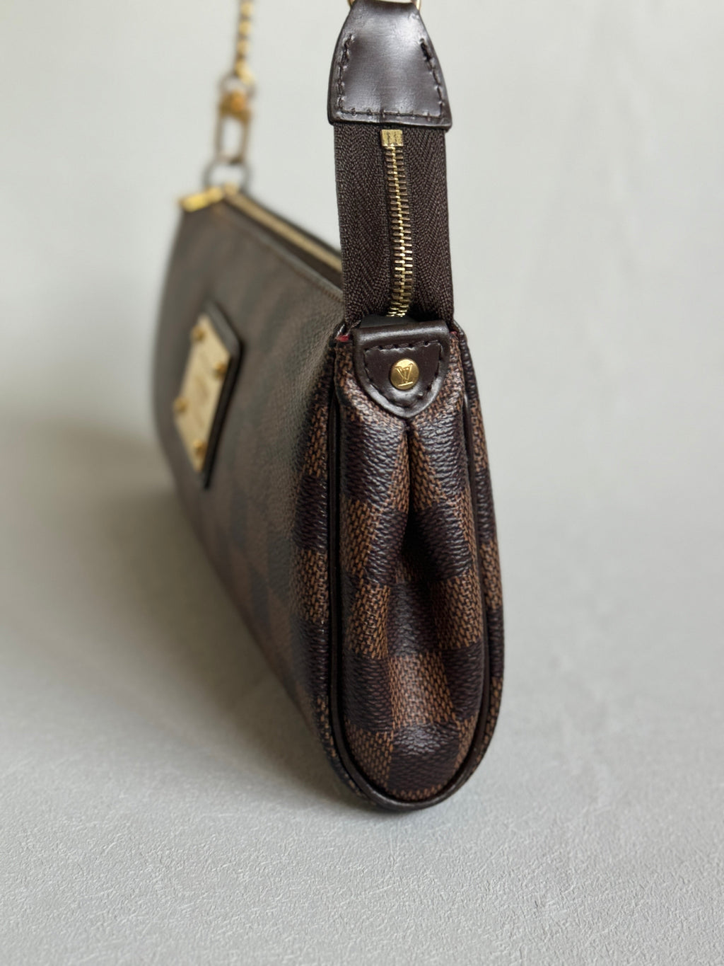 Louis Vuitton 2011 Damier Ebene Eva Pochette Handbag