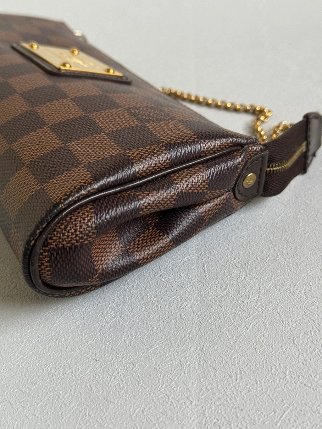 Louis Vuitton 2011 Damier Ebene Eva Pochette Handbag