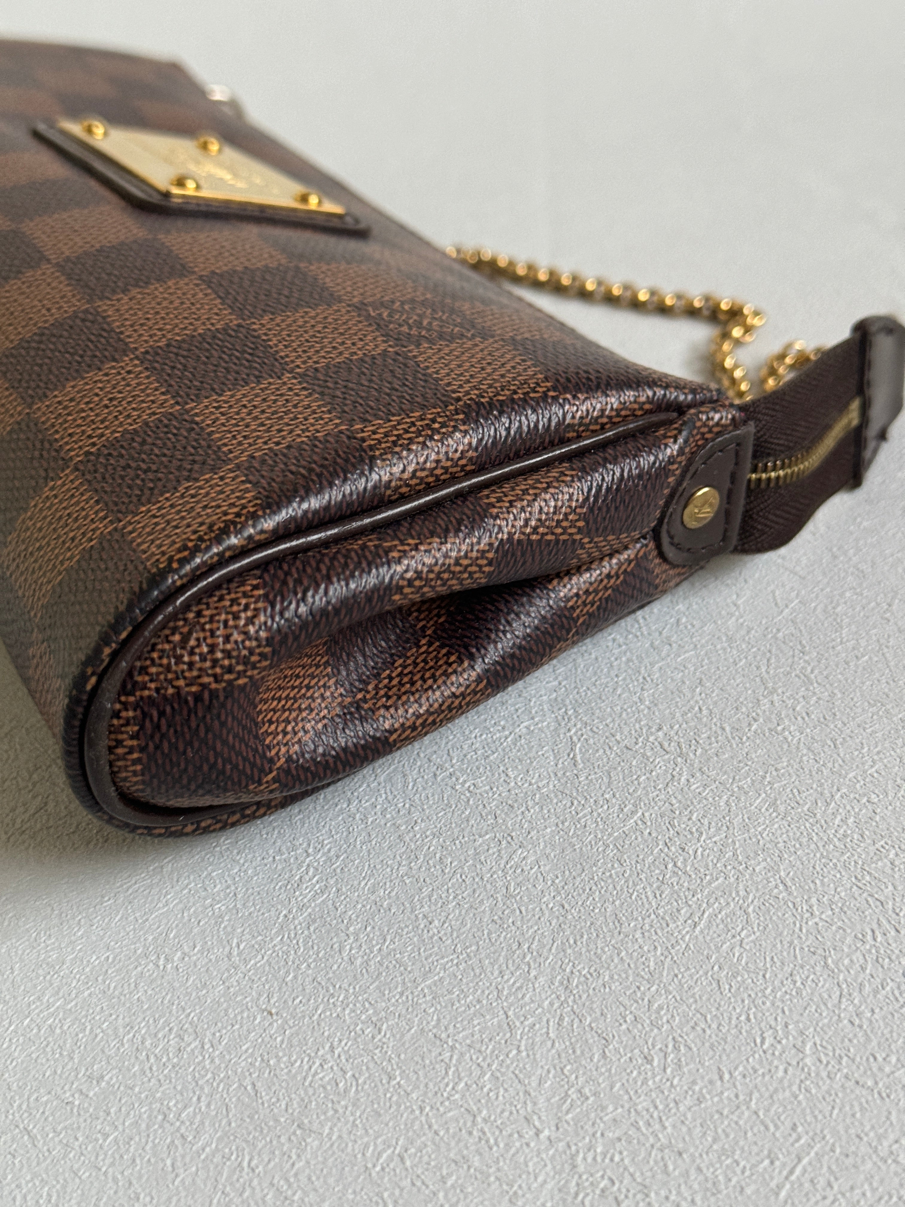 Louis Vuitton 2011 Damier Ebene Eva Pochette Handbag