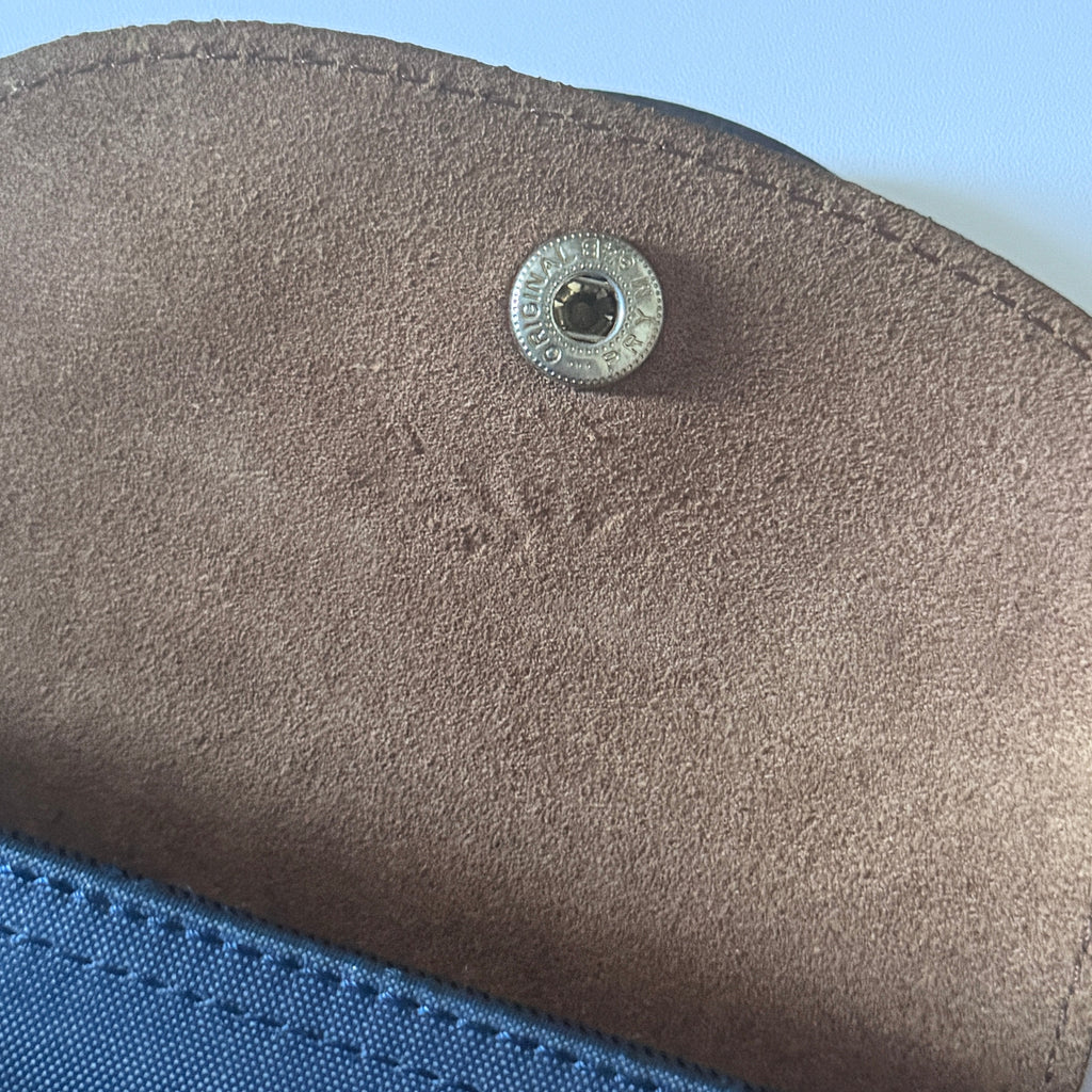Longchamp Le Pliage Navy Blue & Green Small & Large Short Handle