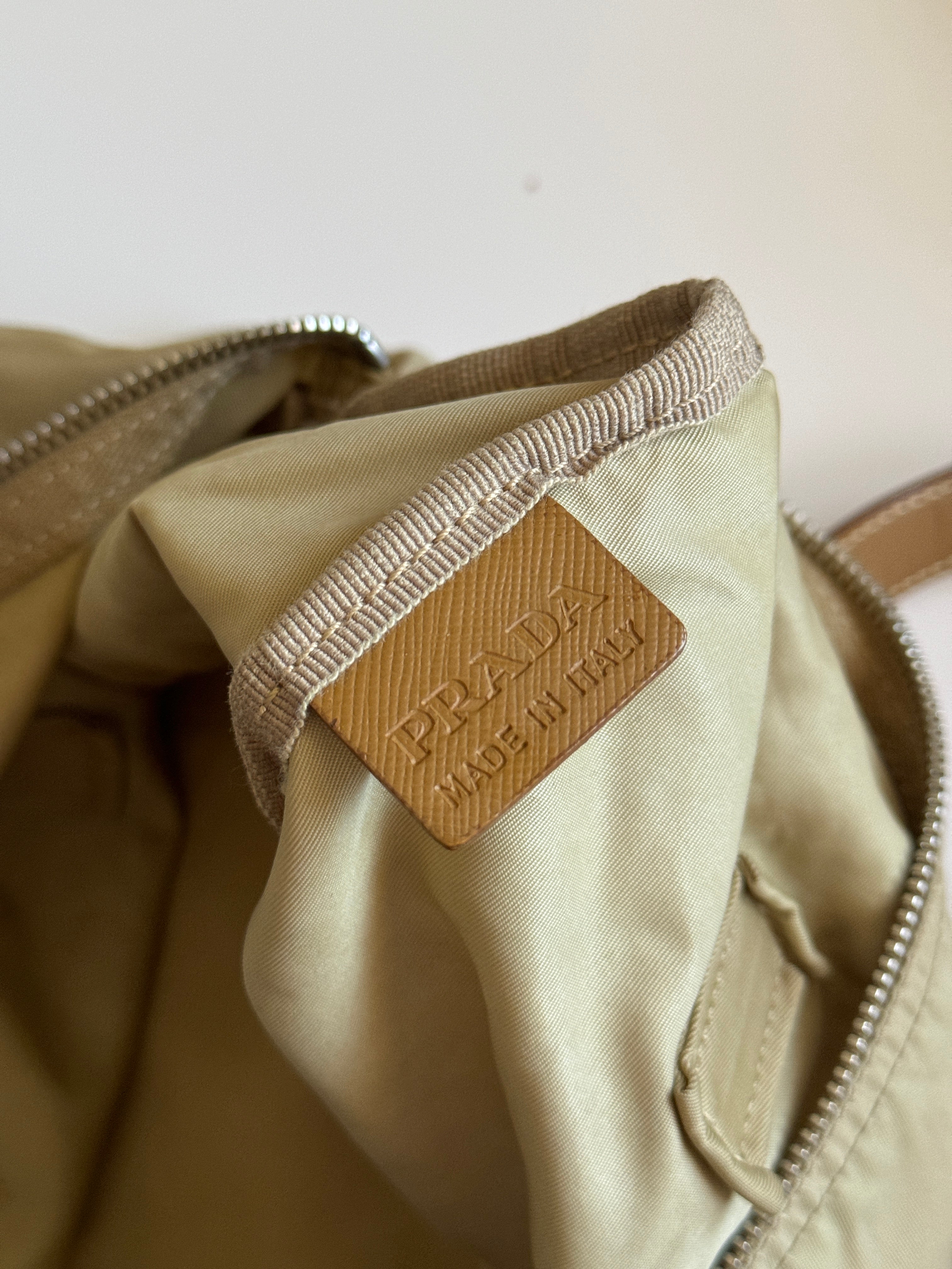 Prada Nylon Mini Duffle Bowler Handbag in Brown