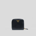 Prada Black Saffiano Leather Compact Wallet
