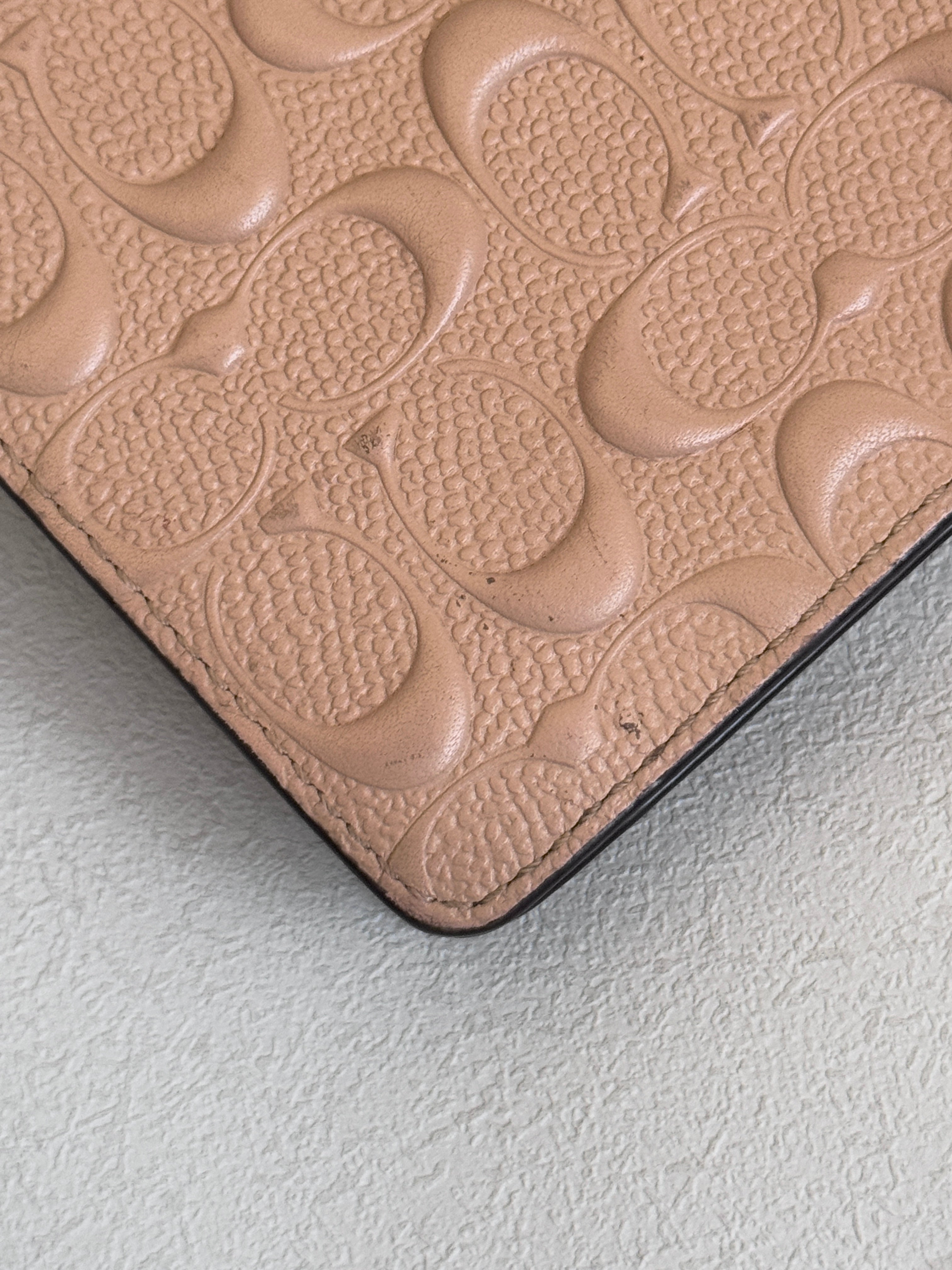 Coach Dusty Rose Pink Embossed Logo Anna Foldover Crossbody Bag