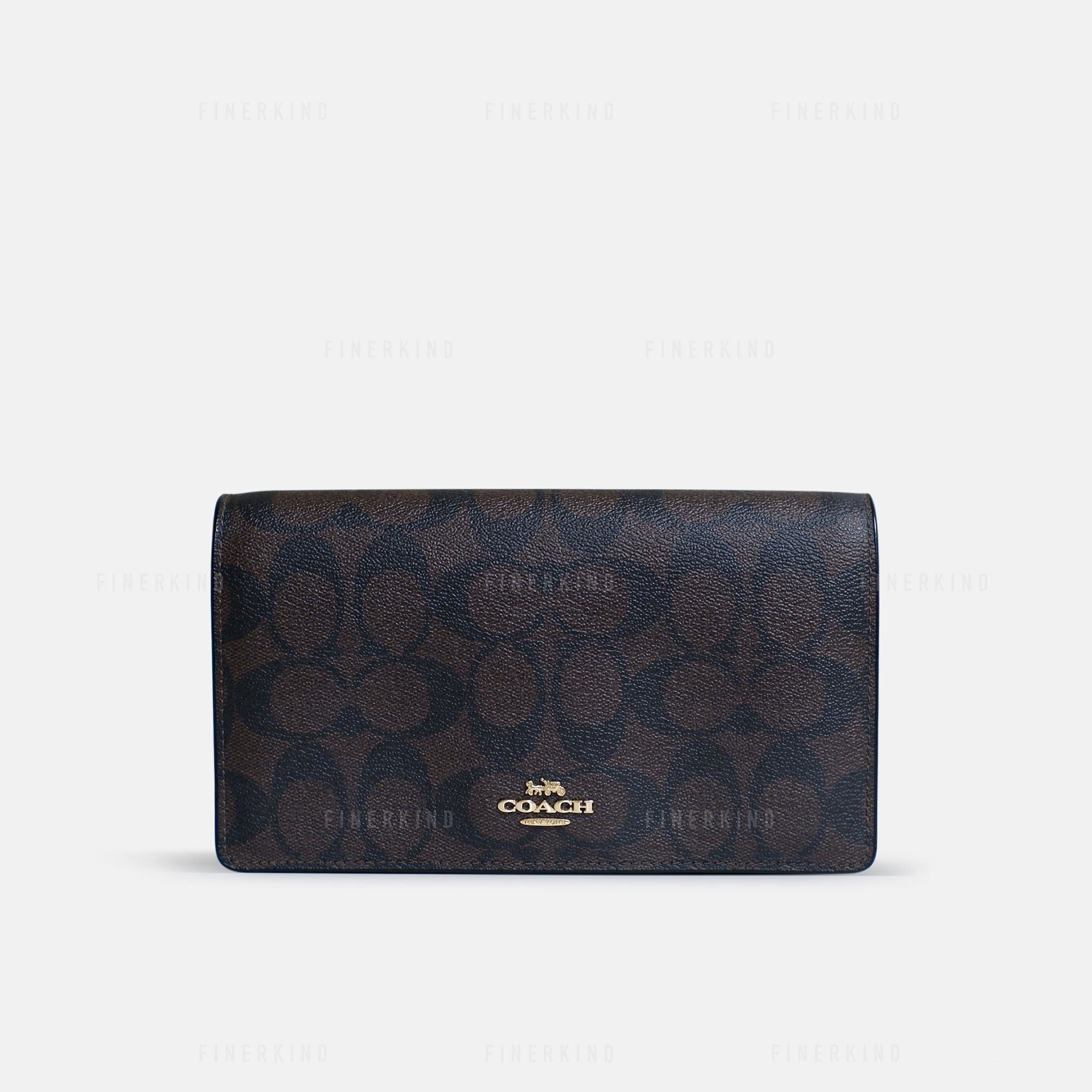 Coach Anna Foldover Crossbody Clutch In Signature Canvas
