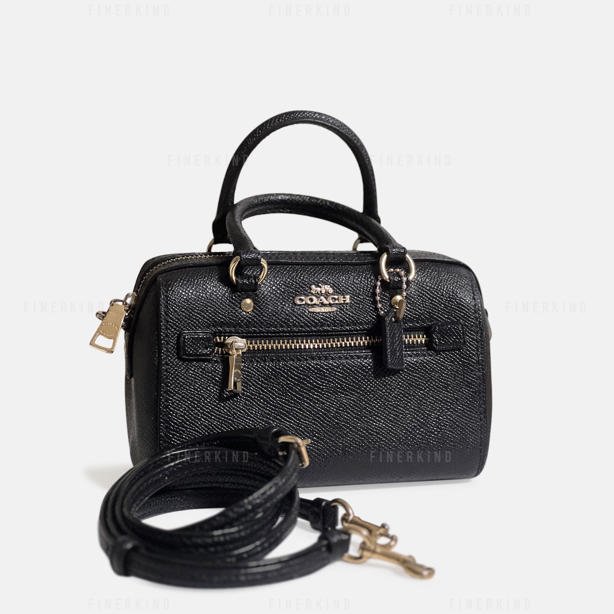 Coach Micro Rowan Black Hand Bag (with Strap) Rare