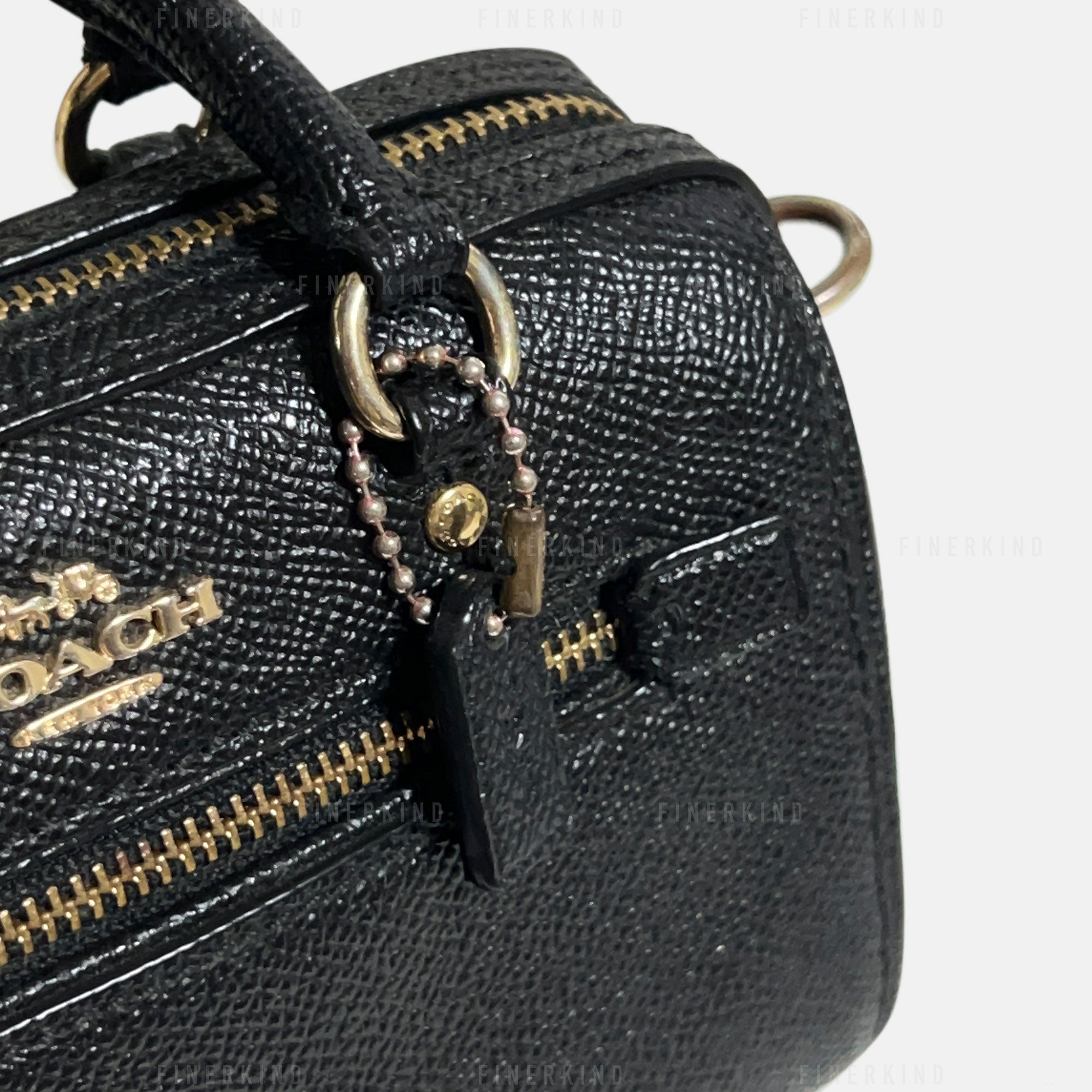Coach Micro Rowan Black Hand Bag (with Strap) Rare