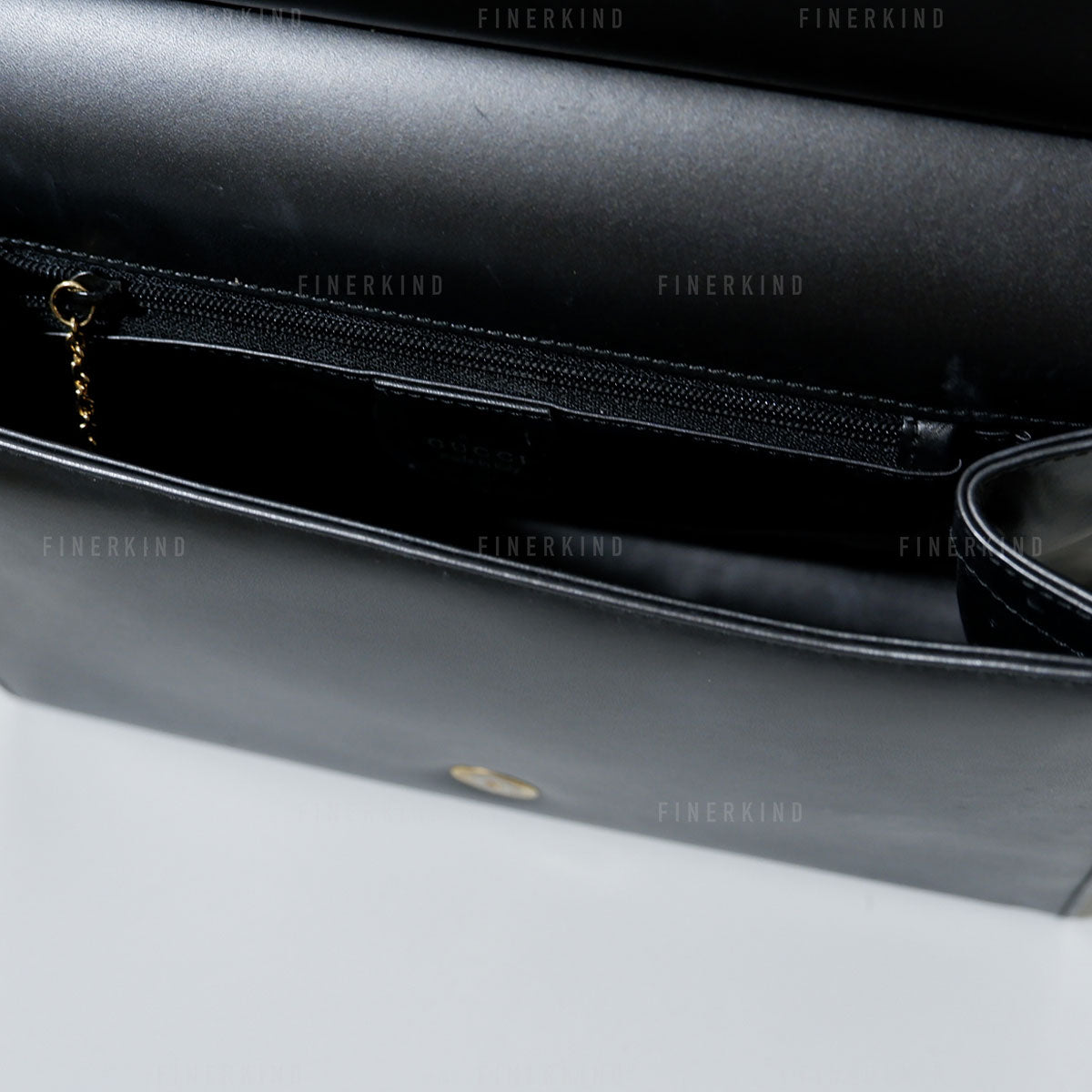 Gucci Vintage Black Leather and Gold Hardware Shoulder Bag