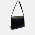 Gucci Vintage Black Leather and Gold Hardware Shoulder Bag