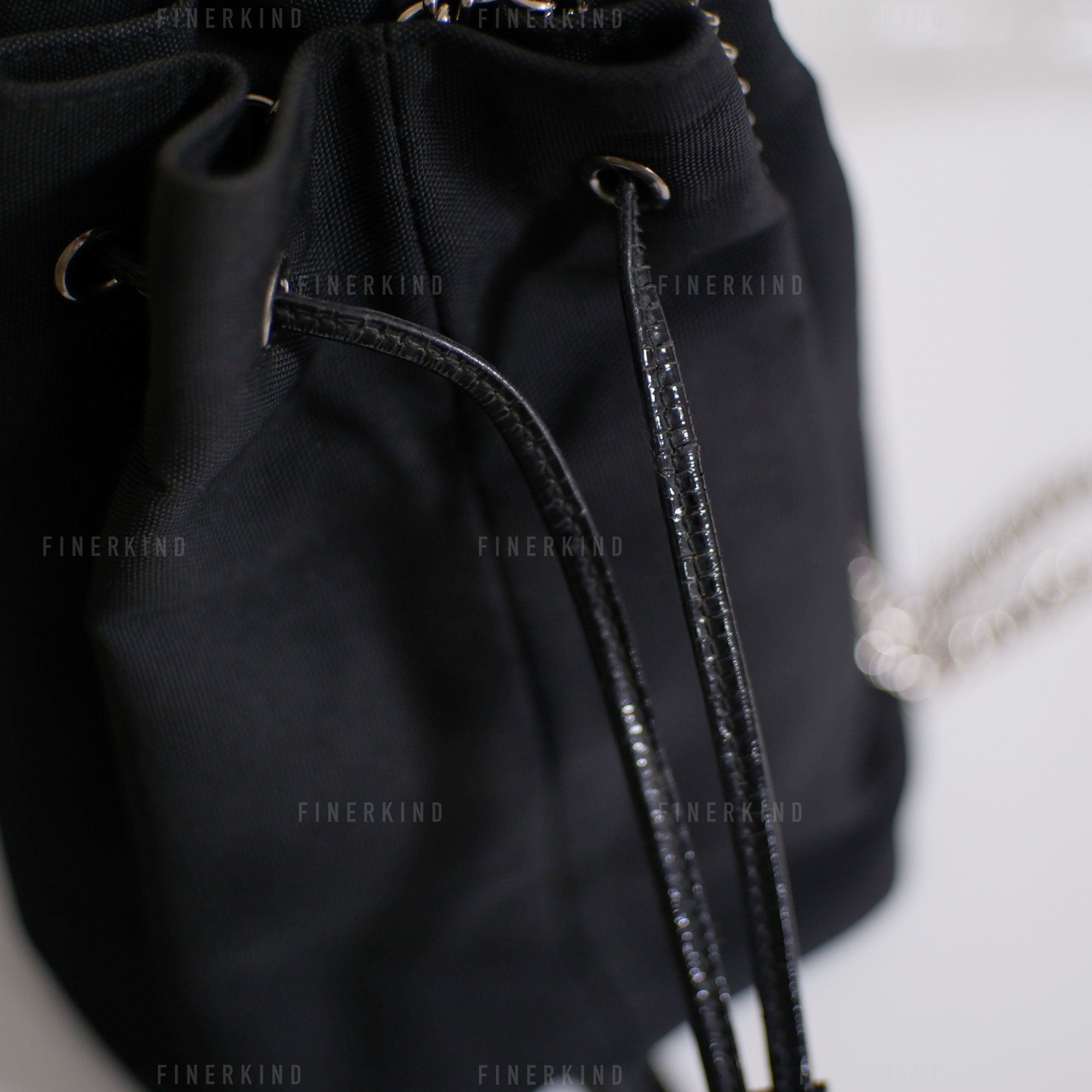 Gucci Canvas and Leather in Classic Black Bucket Bag