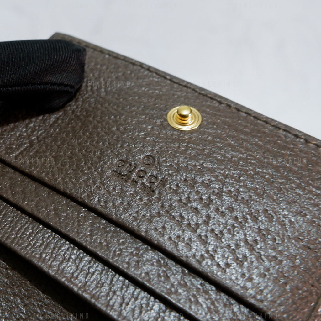 Gucci Ophidia GG Sherry Line Leather Compact Wallet on Chain