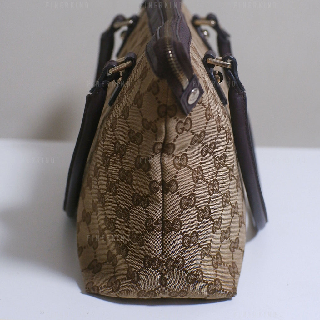 Gucci GG Canvas and Leather Tote Bag