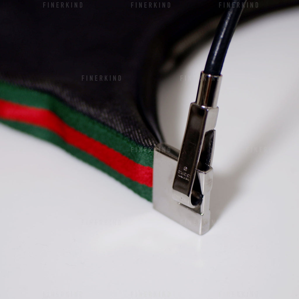 Gucci Cherry Line Black Denim Hobo Bag
