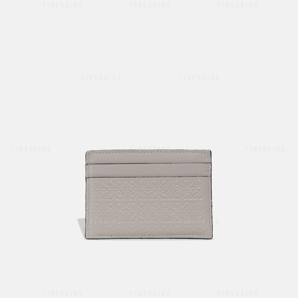 Loewe Light Oat Repeat Plain Cardholder in Embossed Silk Calfskin