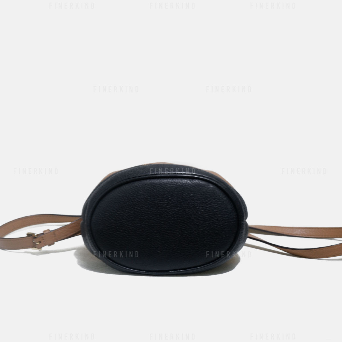 Michael Kors Color Block Tan and Black Mini Bucket Bag