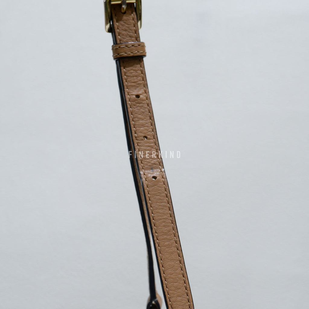 Michael Kors Color Block Tan and Black Mini Bucket Bag
