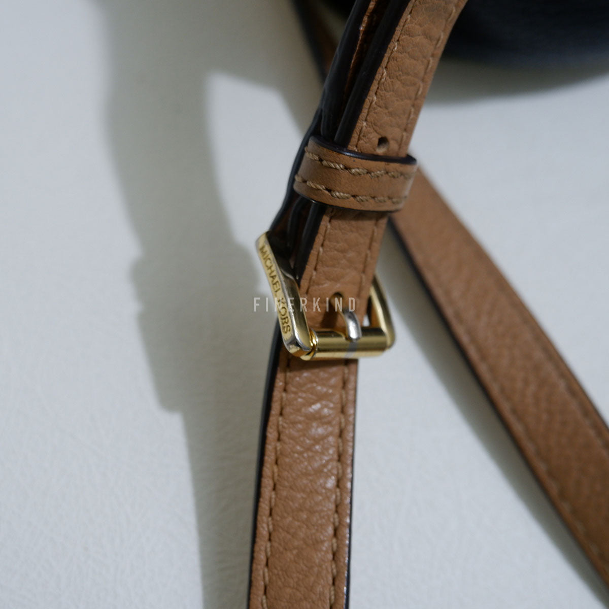 Michael Kors Color Block Tan and Black Mini Bucket Bag