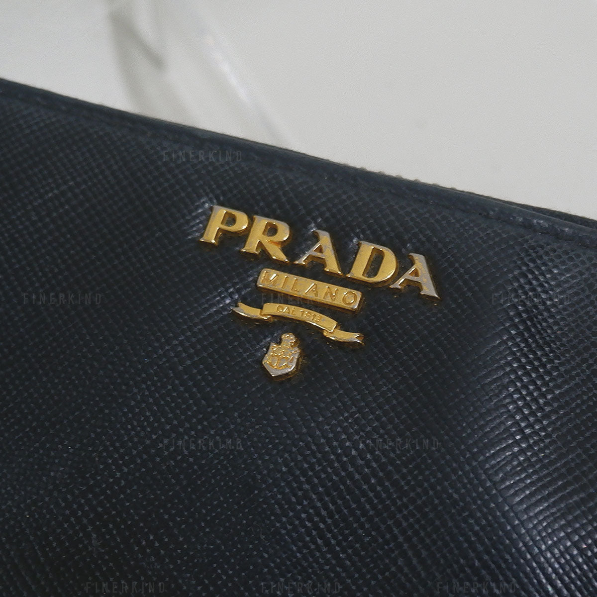 Prada Black Saffiano Leather Zip Around Long Wallet
