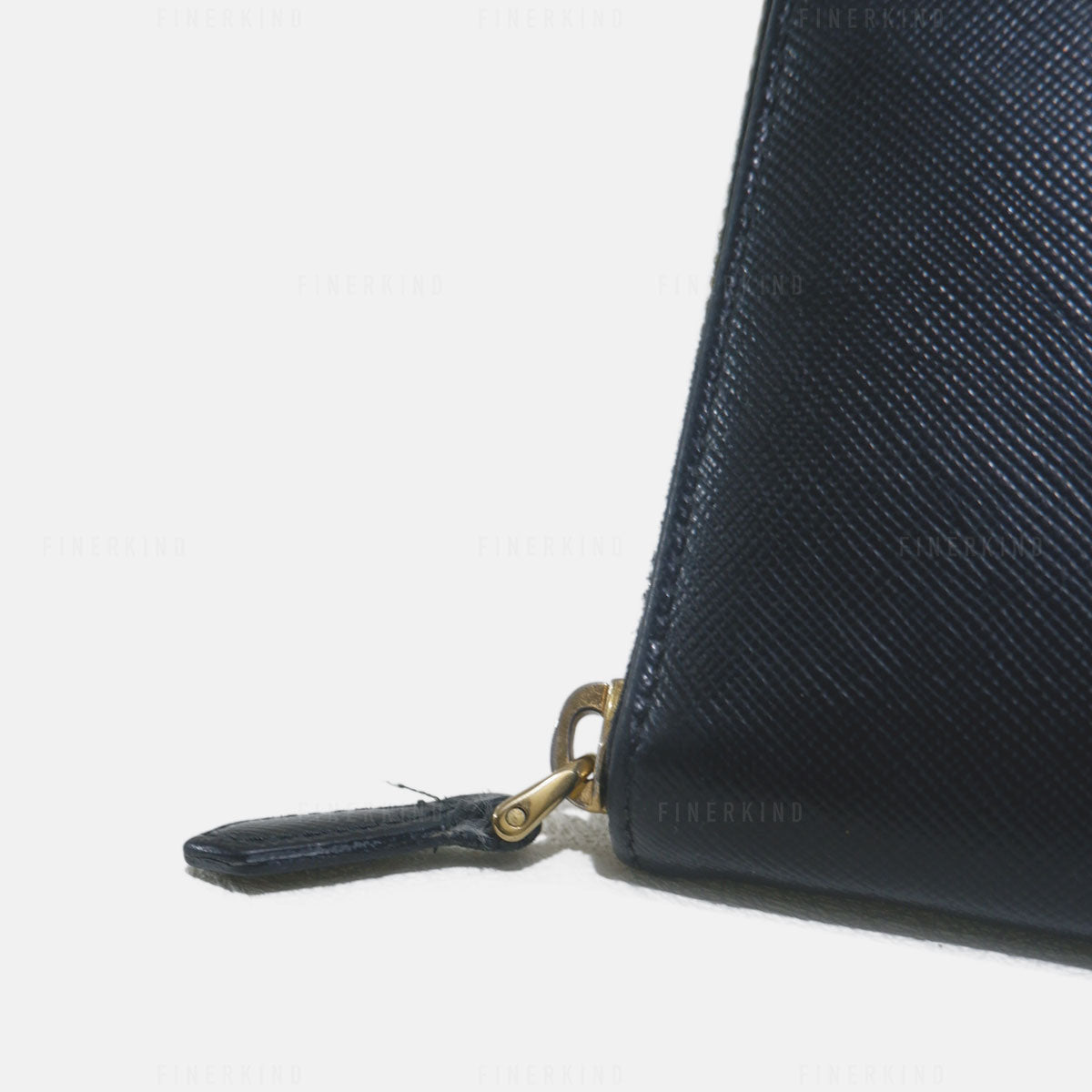 Prada Black Saffiano Leather Zip Around Long Wallet