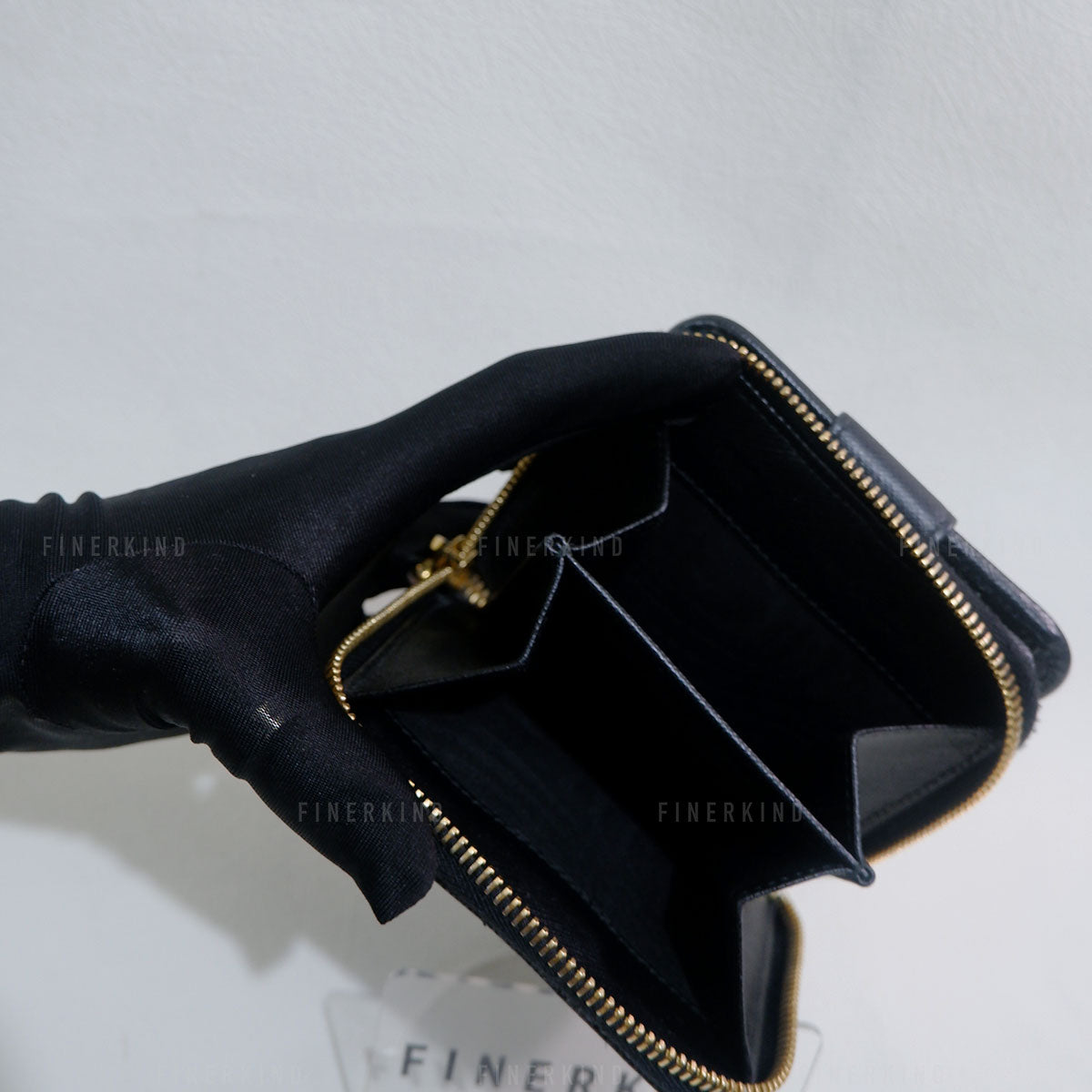 Prada Black Saffiano Leather Compact Wallet