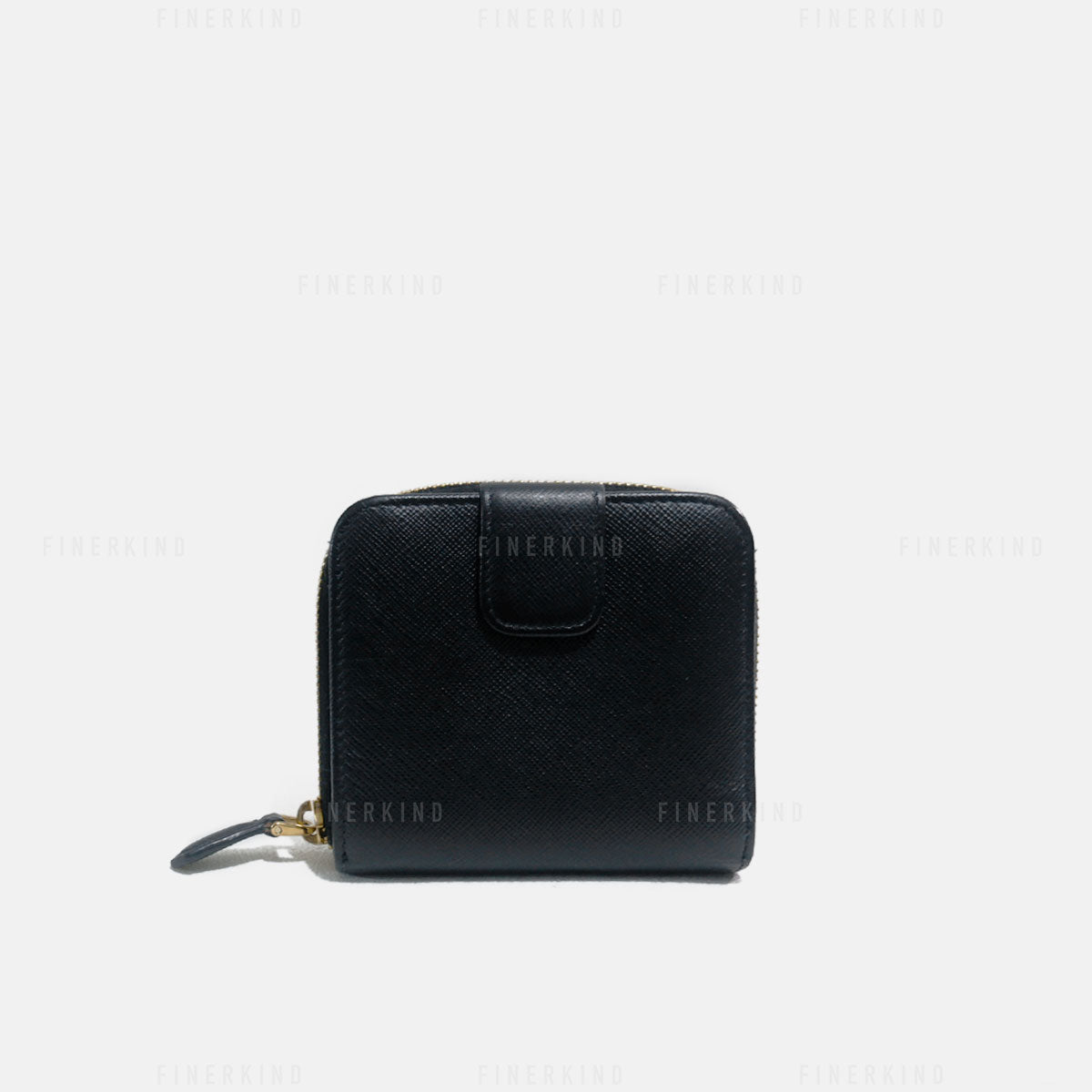 Prada Black Saffiano Leather Compact Wallet