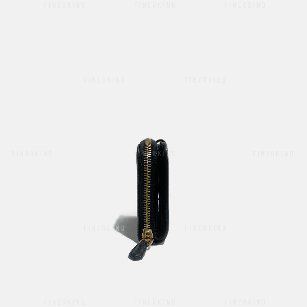 Prada Black Saffiano Leather Compact Wallet