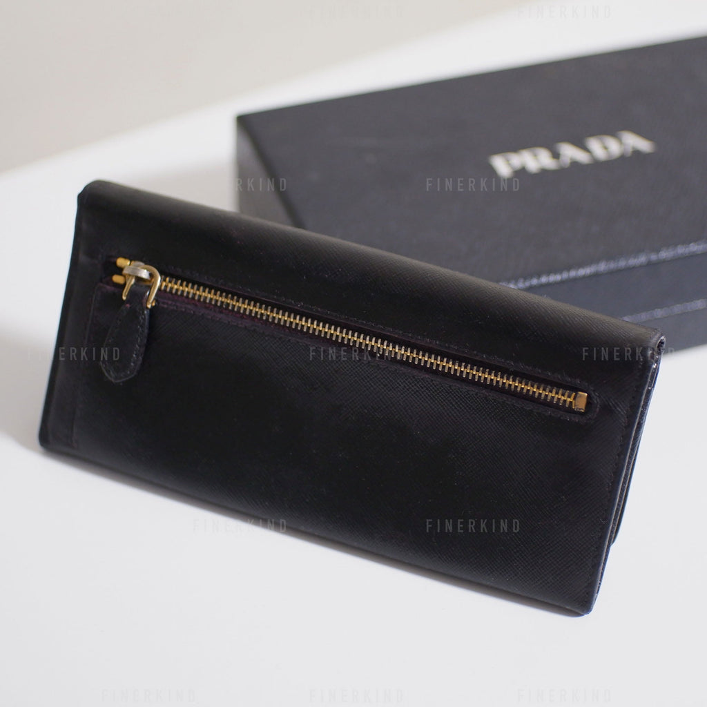 Prada Classic Black Long Wallet