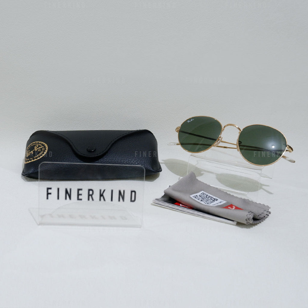 Rayban Round Sunglasses / Shades in Gold and Green Size 51
