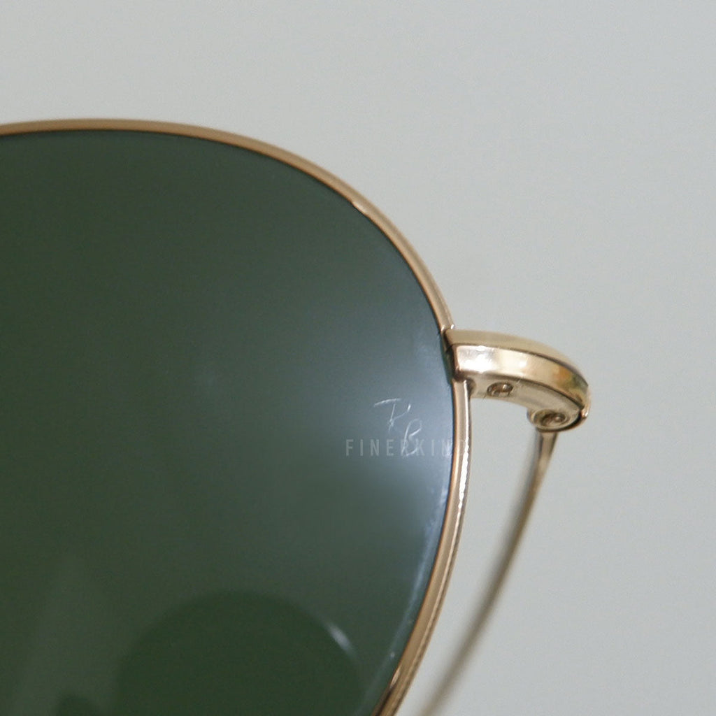 Rayban Round Sunglasses / Shades in Gold and Green Size 51