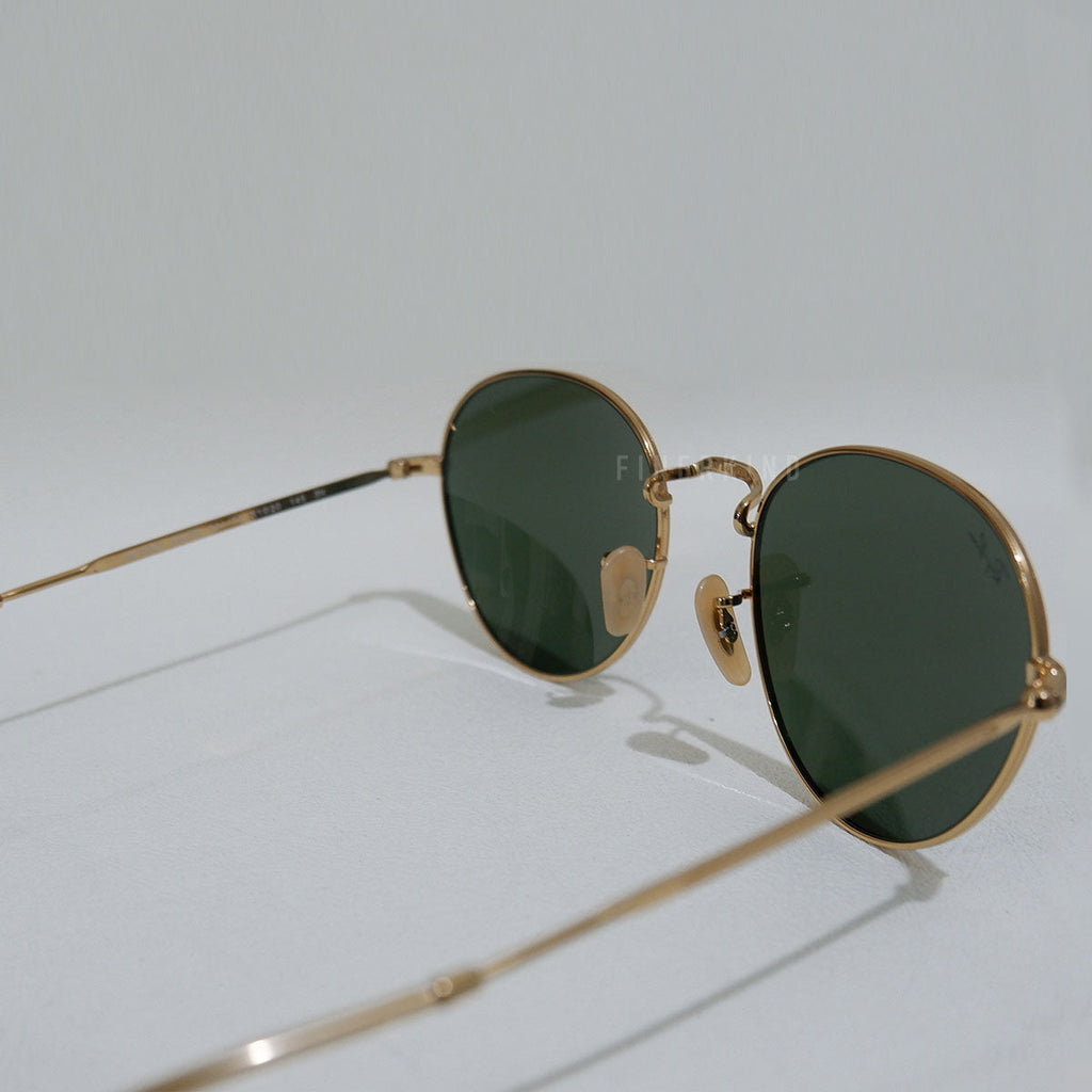 Rayban Round Sunglasses / Shades in Gold and Green Size 51