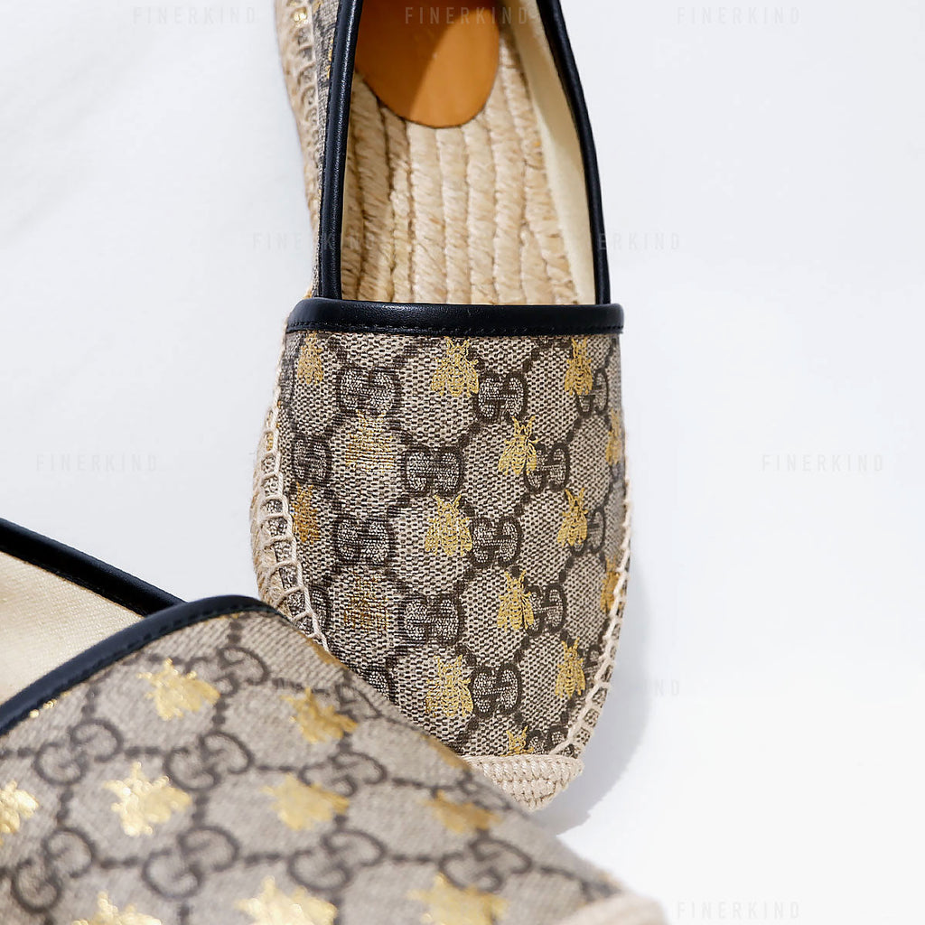 Gucci GG Supreme Bee Espadrilles Size 35