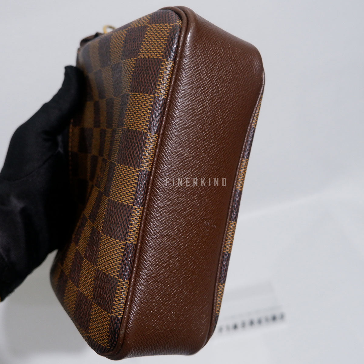 Louis Vuitton 2003 Damier Ebene Trousse Pochette Makeup Handbag