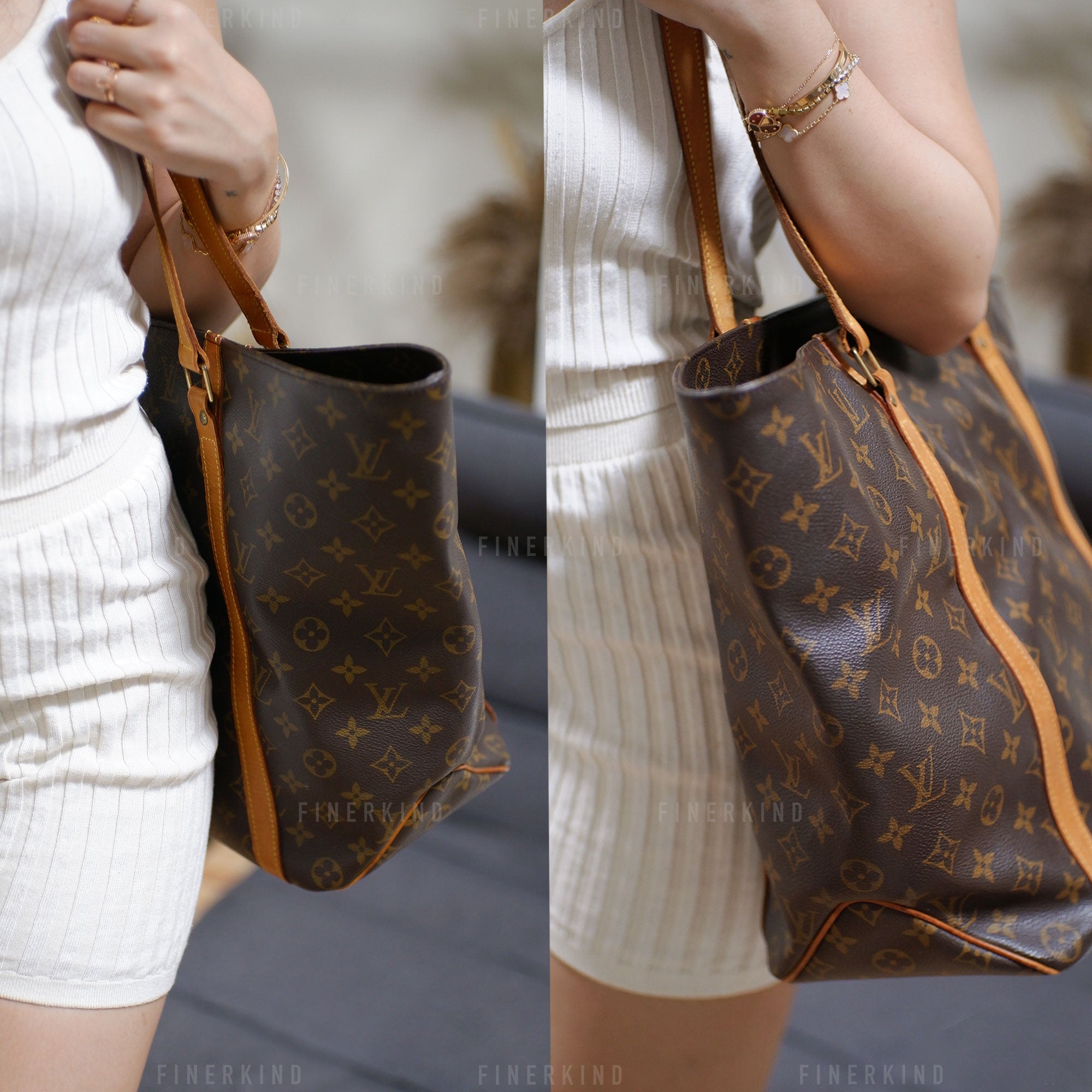 Louis Vuitton 1998 Monogram Canvas Sac Shopping Large Tote Bag
